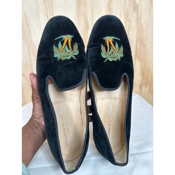 Stubbs &amp; Wootton Palm Beach Velvet Graphic Print Loafers Size 11.5 Men