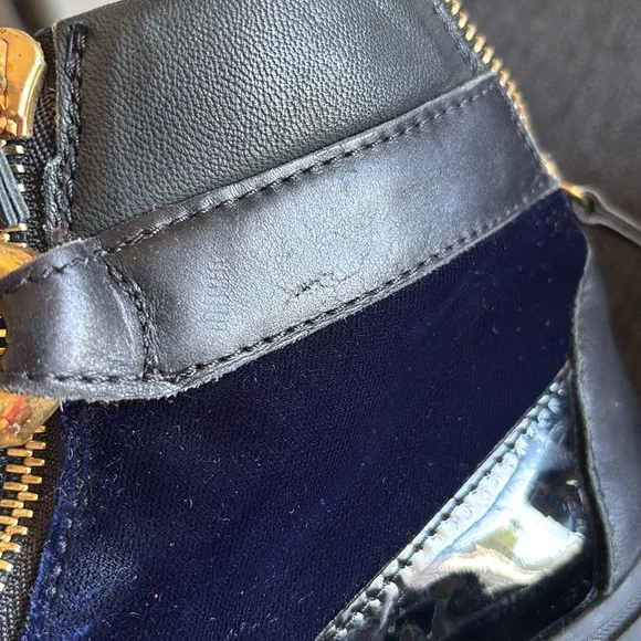 Stylish Blue and Gold High-Top Sneakers