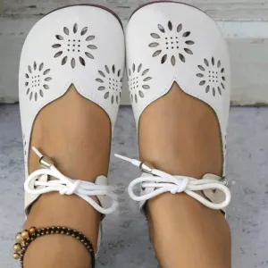 Sunflower Head Flat Sandals For Women, Breathable Slip-On, Lace-Up Soft Bottom