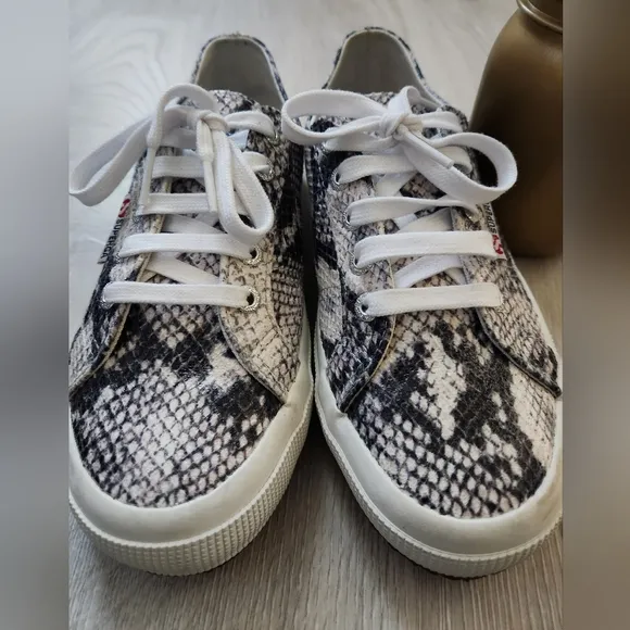Superga Snake Print Sneakers 7.5