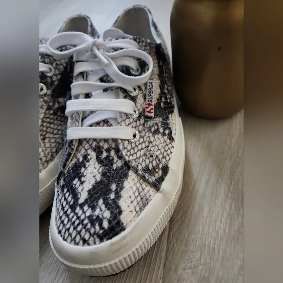 Superga Snake Print Sneakers 7.5
