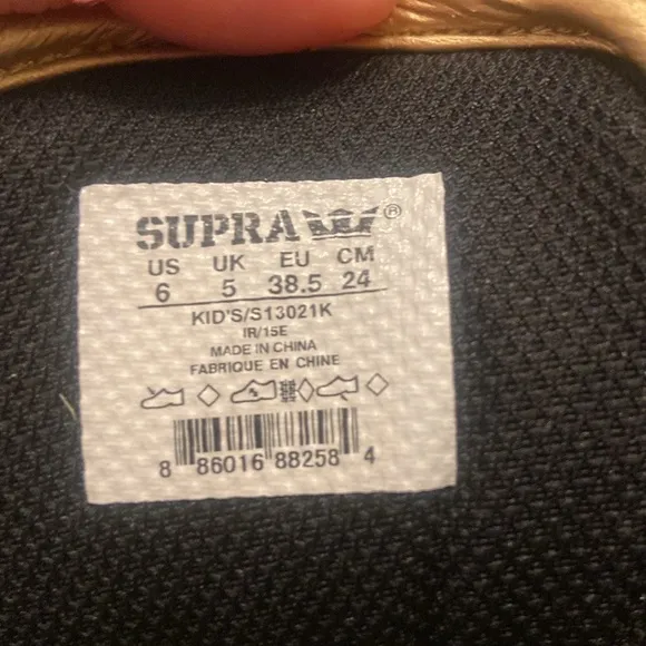 Supra Black High-Top Sneakers for Kids