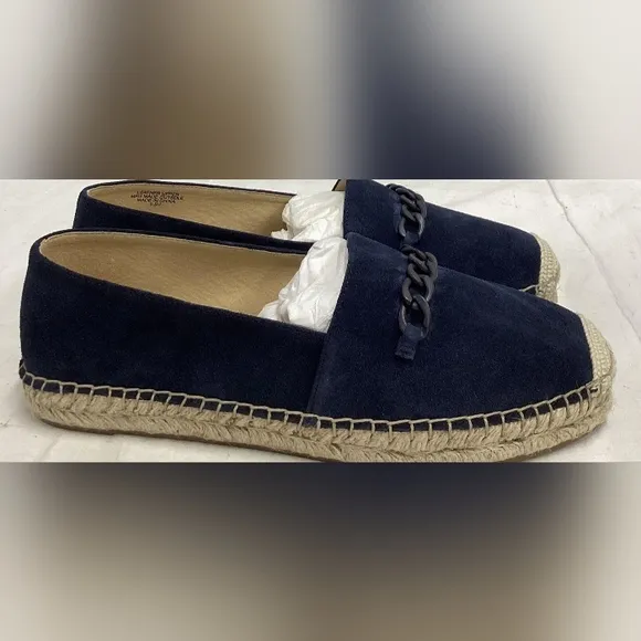 Talbots Women's Indigo blue Hadley Chain Suede Platform Espadrilles