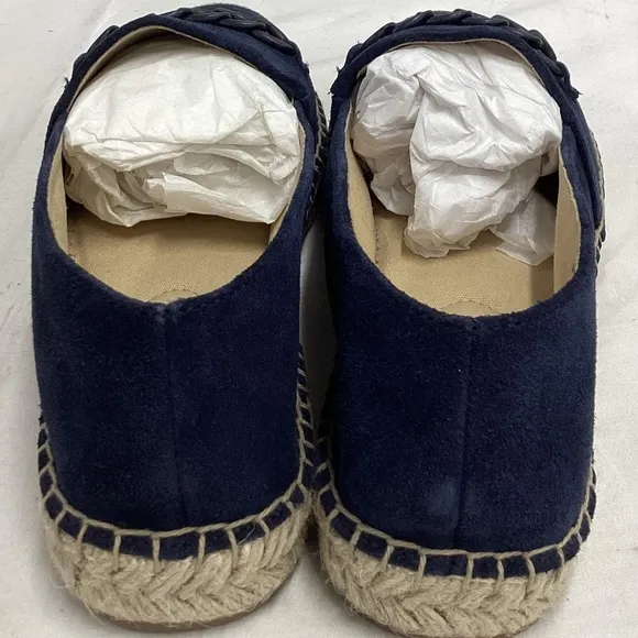 Talbots Women's Indigo blue Hadley Chain Suede Platform Espadrilles