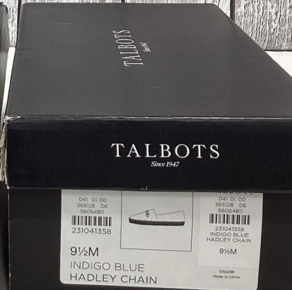 Talbots Women's Indigo blue Hadley Chain Suede Platform Espadrilles