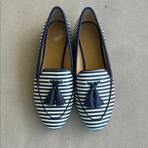 Talbots Women's Striped Loafers - Navy and White
