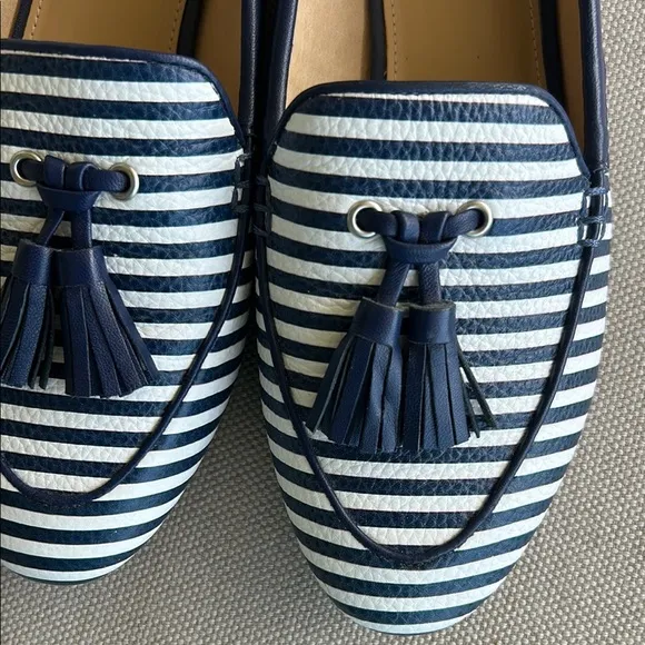 Talbots Women's Striped Loafers - Navy and White