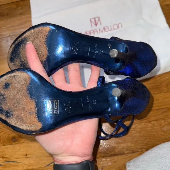 Tamara Mellon Blue Stiletto Sandals