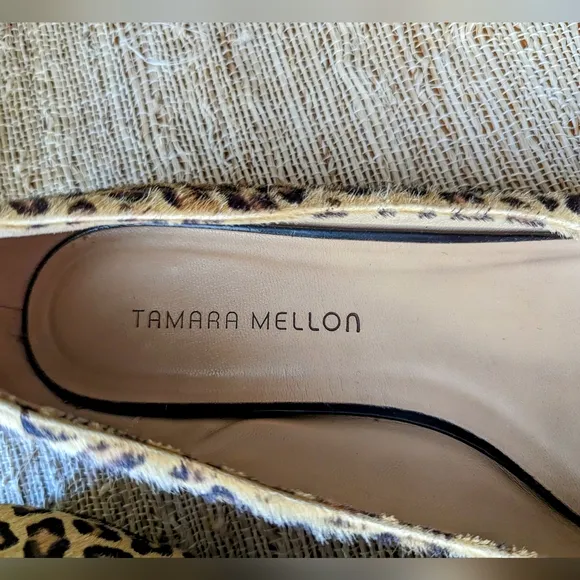TAMARA MELLON Grace Leopard Haircalf Pointed Flats