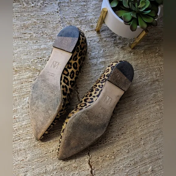 TAMARA MELLON Grace Leopard Haircalf Pointed Flats