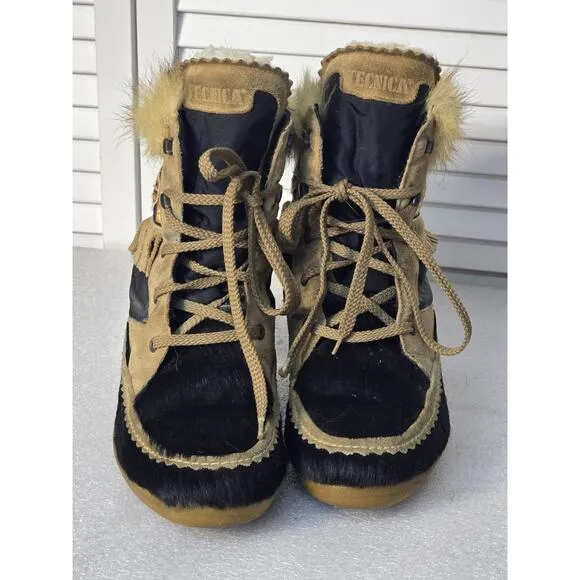 Tecnica Native American Snow Boots Brown / Black Tribal Women's Size 7.5 / 8