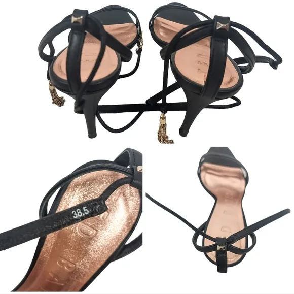Ted Baker Tie Strappy Gold Tassel Jelissa Heels.