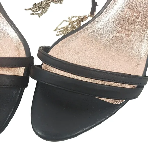 Ted Baker Tie Strappy Gold Tassel Jelissa Heels.