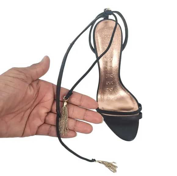 Ted Baker Tie Strappy Gold Tassel Jelissa Heels.
