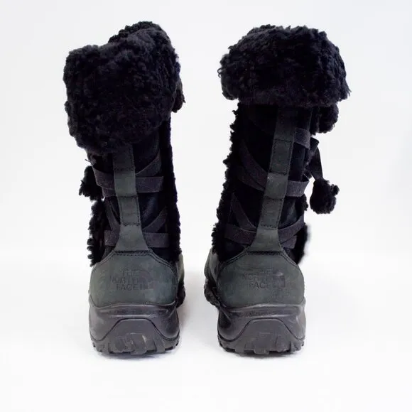 The North Face Black Suede Leather Boots, Insulated Winter Tall Boots Fo…