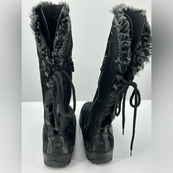 The North Face Womens Winter Boots Janey Black Size 11 Tall Mid Calf Primaloft