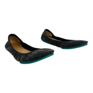 Tieks Womens Size 9 Obsidian Black Croc Patent Leather Ballet Flats