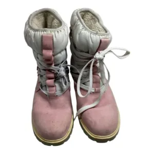 Timberland Pink Boots  Womens Leather Work Winter Warm Laced 650 Insulated Flaw
