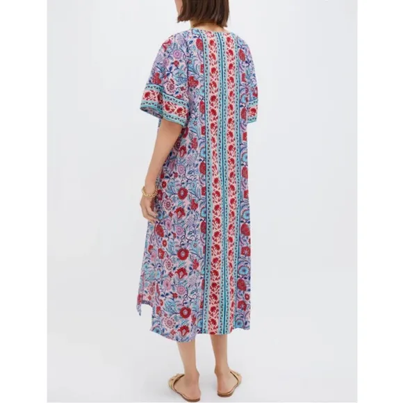 TNUCK BEACH Mauve and Rose Wildflower Naples Caftan NEW