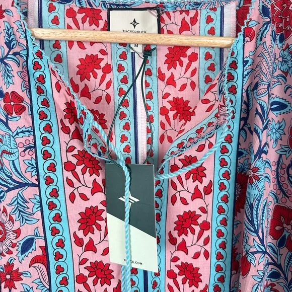 TNUCK BEACH Mauve and Rose Wildflower Naples Caftan NEW
