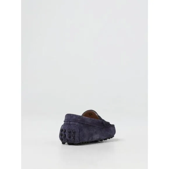 Tod's Gommino Suede Loafers Pebble Sole Kids Blue Footwear