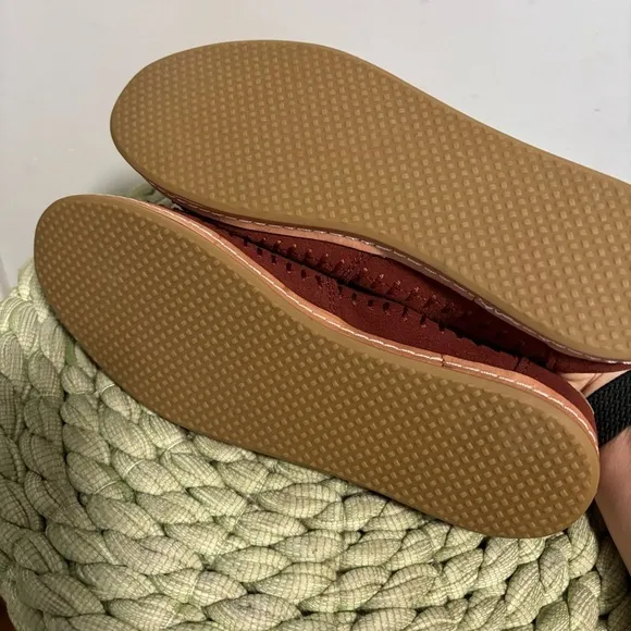 TOMS Alpargata Suede Leather Wrap Flat Espadrilles Flats Terracotta Red NWOB