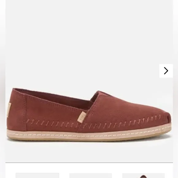 TOMS Alpargata Suede Leather Wrap Flat Espadrilles Flats Terracotta Red NWOB
