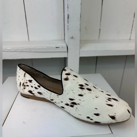 TOMS Darcy Slip On Brown Birch Spotted Cow Hair Women’s Size 10 Loafers New