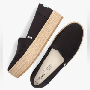 TOMS WOMEN’S VALENCIA ESPADRILLES - BLACK SIZE 9.5 (NEW)