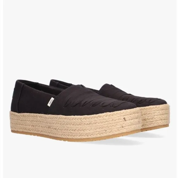 TOMS WOMEN’S VALENCIA ESPADRILLES - BLACK SIZE 9.5 (NEW)