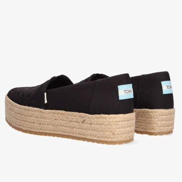 TOMS WOMEN’S VALENCIA ESPADRILLES - BLACK SIZE 9.5 (NEW)