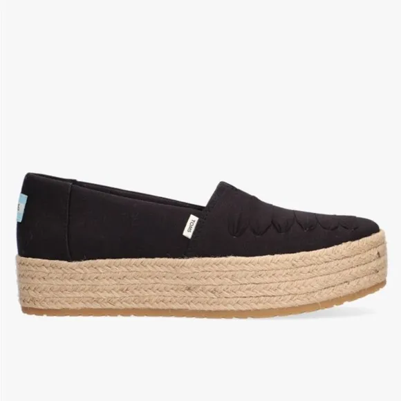 TOMS WOMEN’S VALENCIA ESPADRILLES - BLACK SIZE 9.5 (NEW)