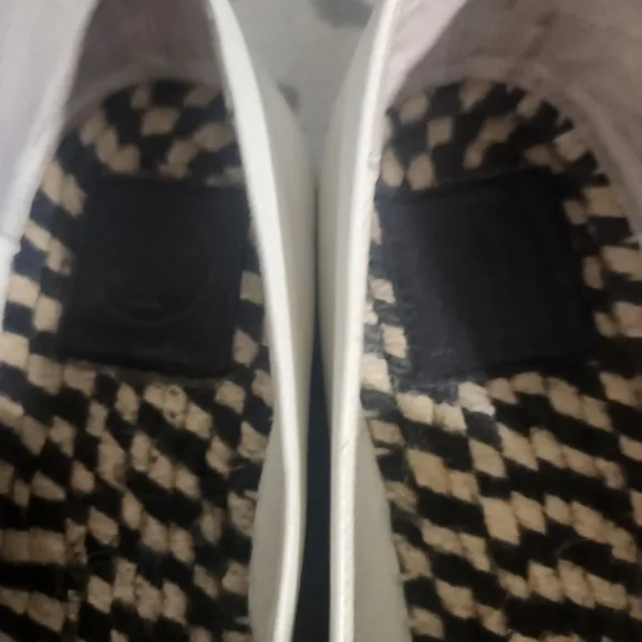 Tory Burch 48533 Colorblock Black White Espadrille Jute Platform EUC