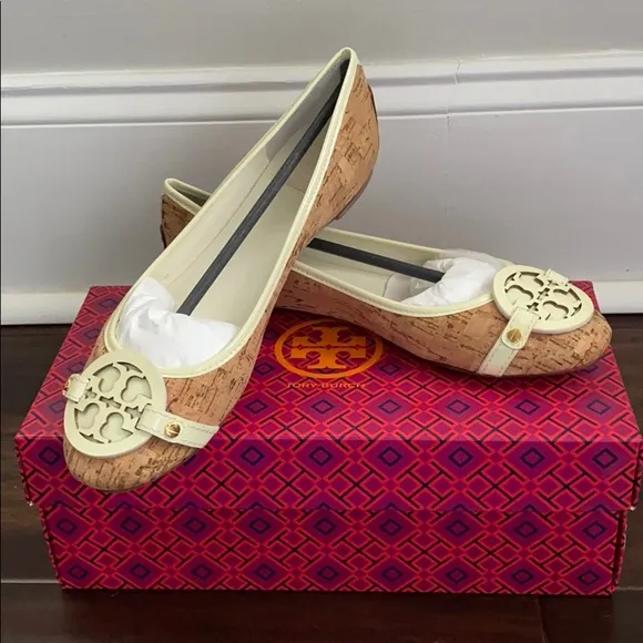 Tory Burch Aaden Natural/Ivory Cork Ballet Flats