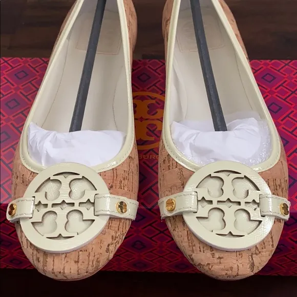 Tory Burch Aaden Natural/Ivory Cork Ballet Flats