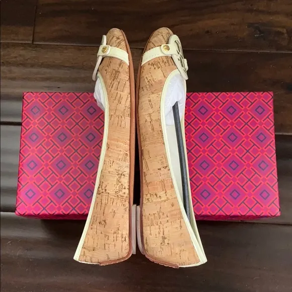 Tory Burch Aaden Natural/Ivory Cork Ballet Flats