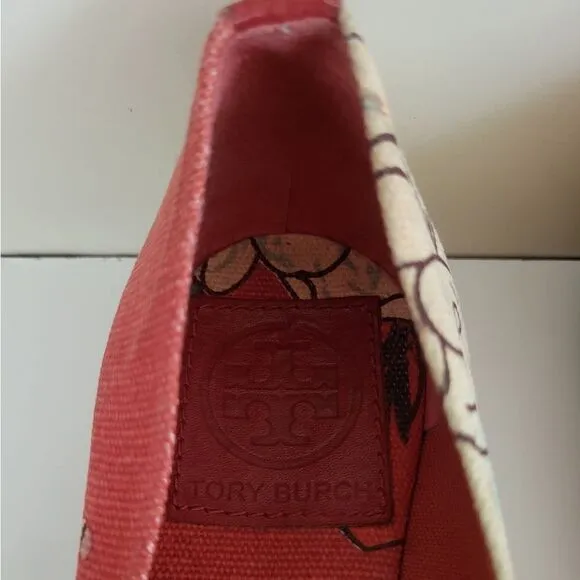 Tory Burch &quot;Tasmin&quot; Floral Print Canvas Jute Sole Flat Espadrilles Sz.7 $218