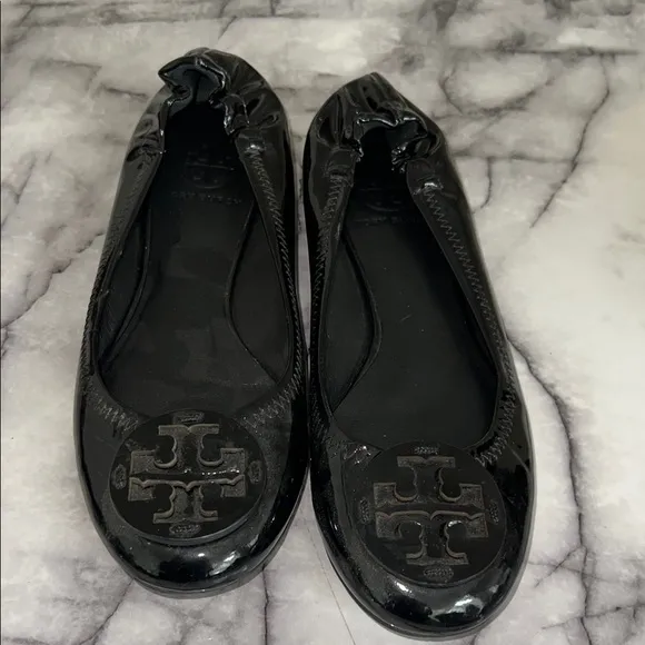 Tory Burch Black Patent Leather Ballet Flats 7