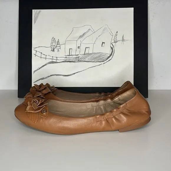 Tory Burch Blossom Ballet flats Royal Tan Women’s Size US 9