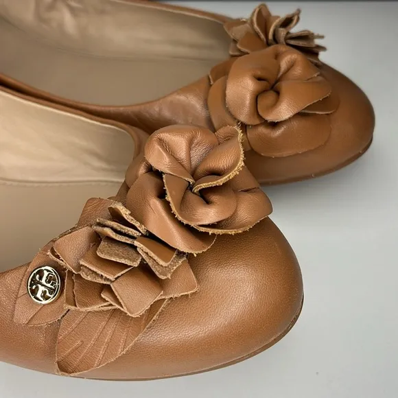 Tory Burch Blossom Ballet flats Royal Tan Women’s Size US 9