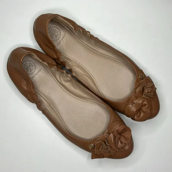 Tory Burch Blossom Ballet flats Royal Tan Women’s Size US 9