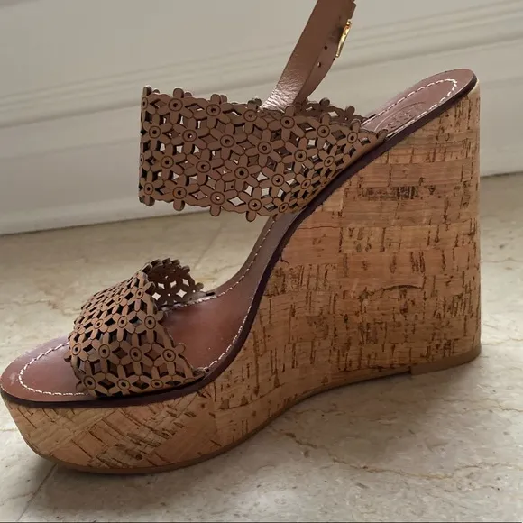 Tory Burch Brown Leather Espadrilles