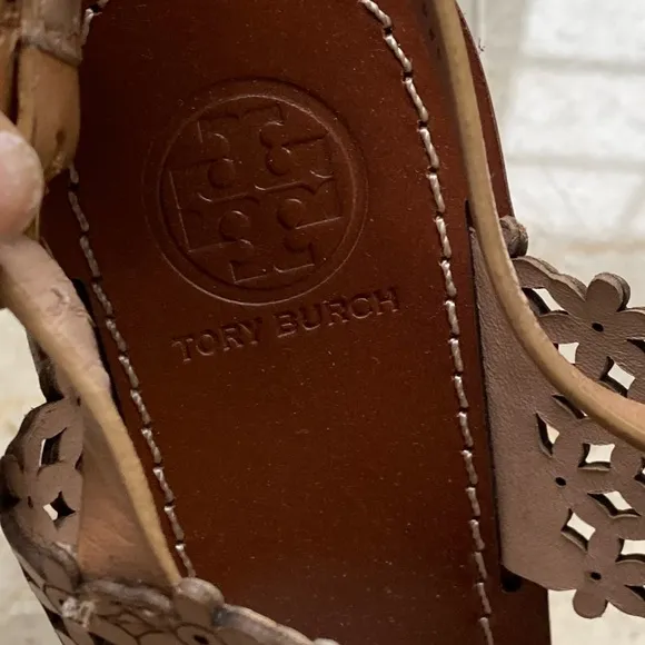 Tory Burch Brown Leather Espadrilles