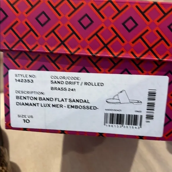 Tory Burch Brown/Gold Snake Print Benton Band Flat Sandals Brand new in the box.