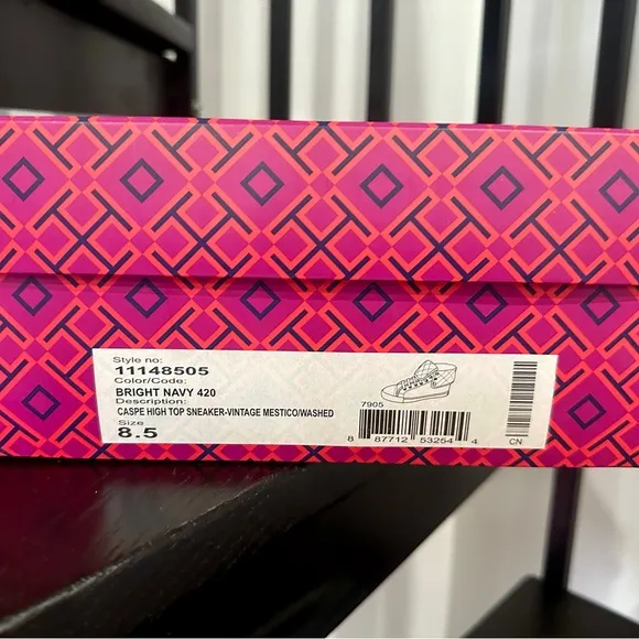 Tory Burch calf leather high top sneakers sz 8.5