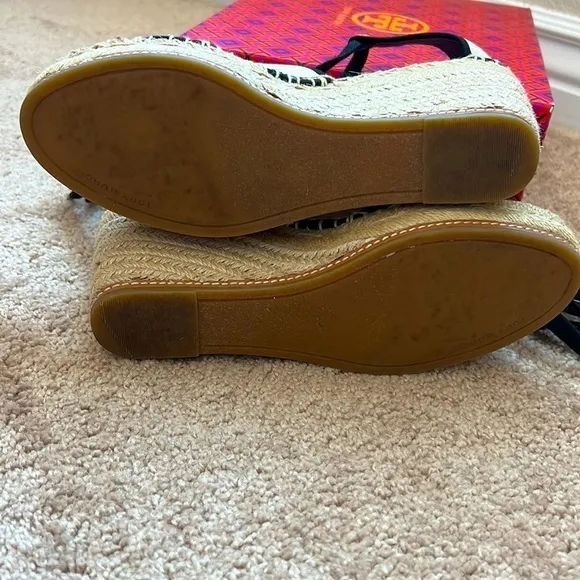 Tory Burch Color Block Espadrilles Wedge Sandals