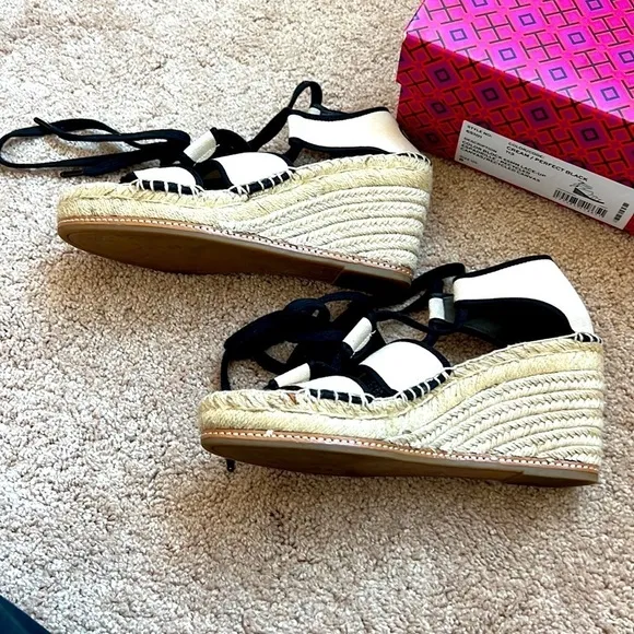 Tory Burch Color Block Espadrilles Wedge Sandals