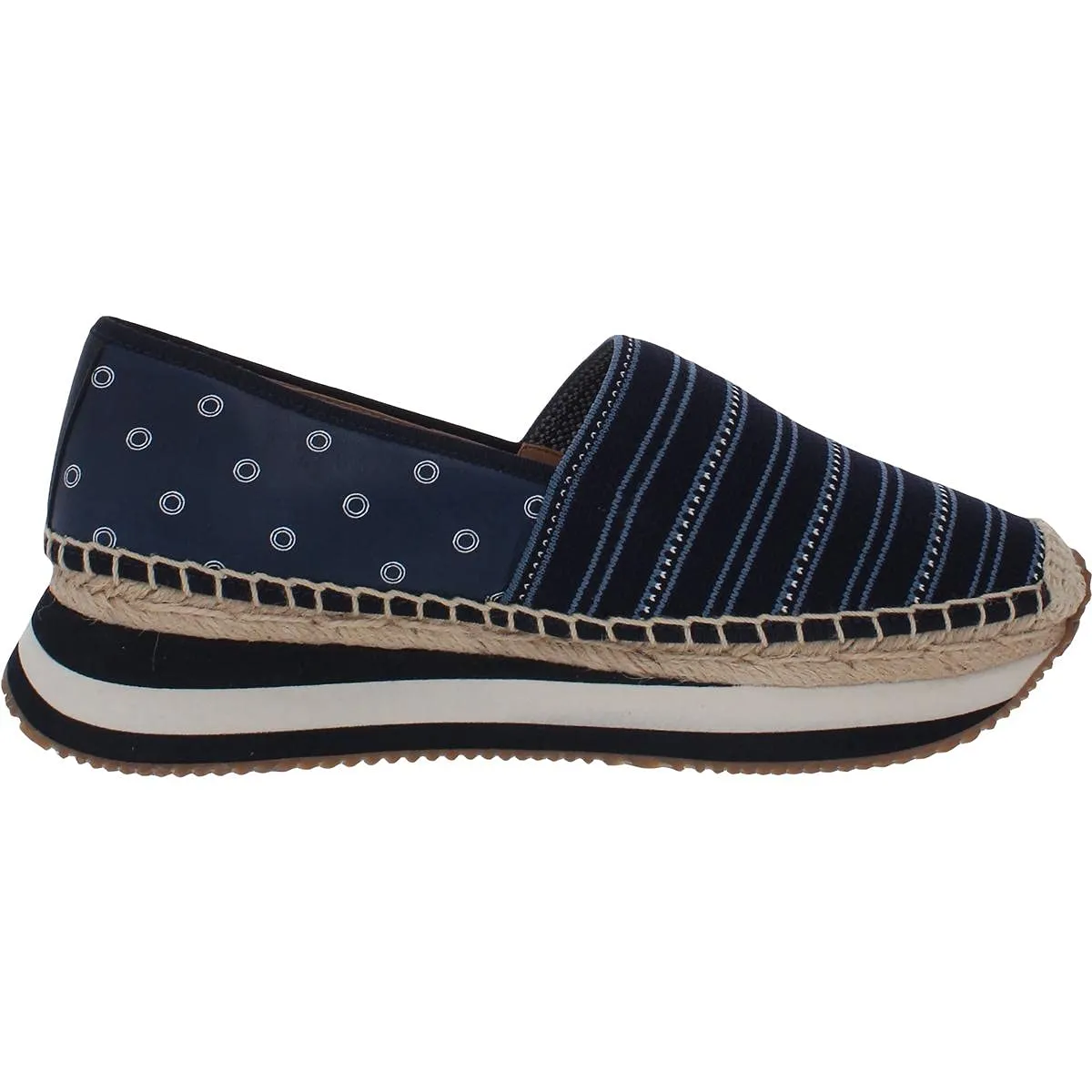 TORY BURCH DAISY SHIBORI STRIP LOGO ESPADRILLE PLATFORM SHOES