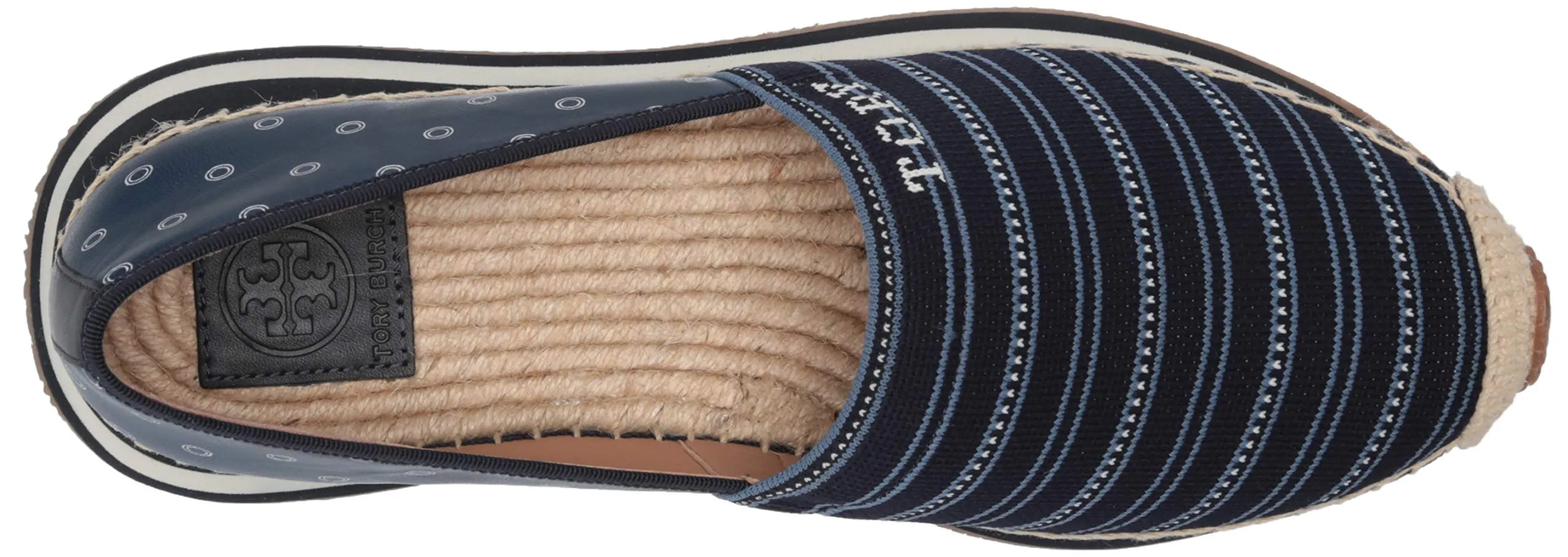 TORY BURCH DAISY SHIBORI STRIP LOGO ESPADRILLE PLATFORM SHOES