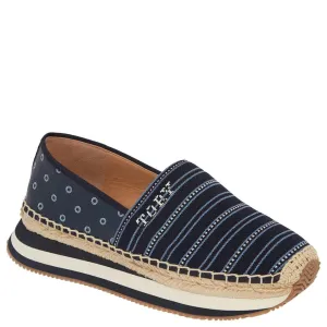 TORY BURCH DAISY SHIBORI STRIP LOGO ESPADRILLE PLATFORM SHOES